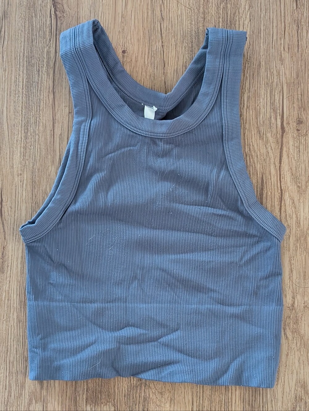 Nikibiki Ribbed Tank Crop Top - Slate Blue